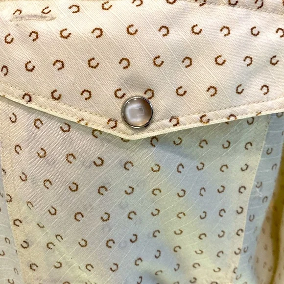 Vintage 80’s Stetson Pearl Snap Country Western Saddle Tail Cowboy ShirtLarge